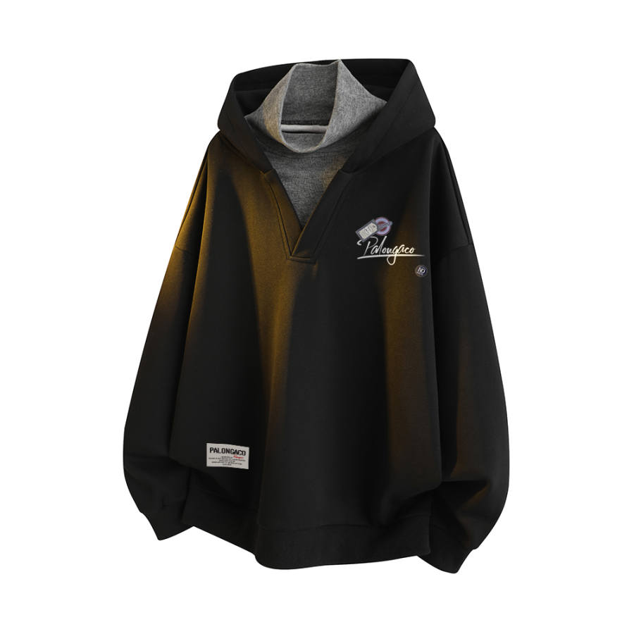 PAL ONGACO Sweatshirts Unisex Hooded Moderate Mock Two Piece