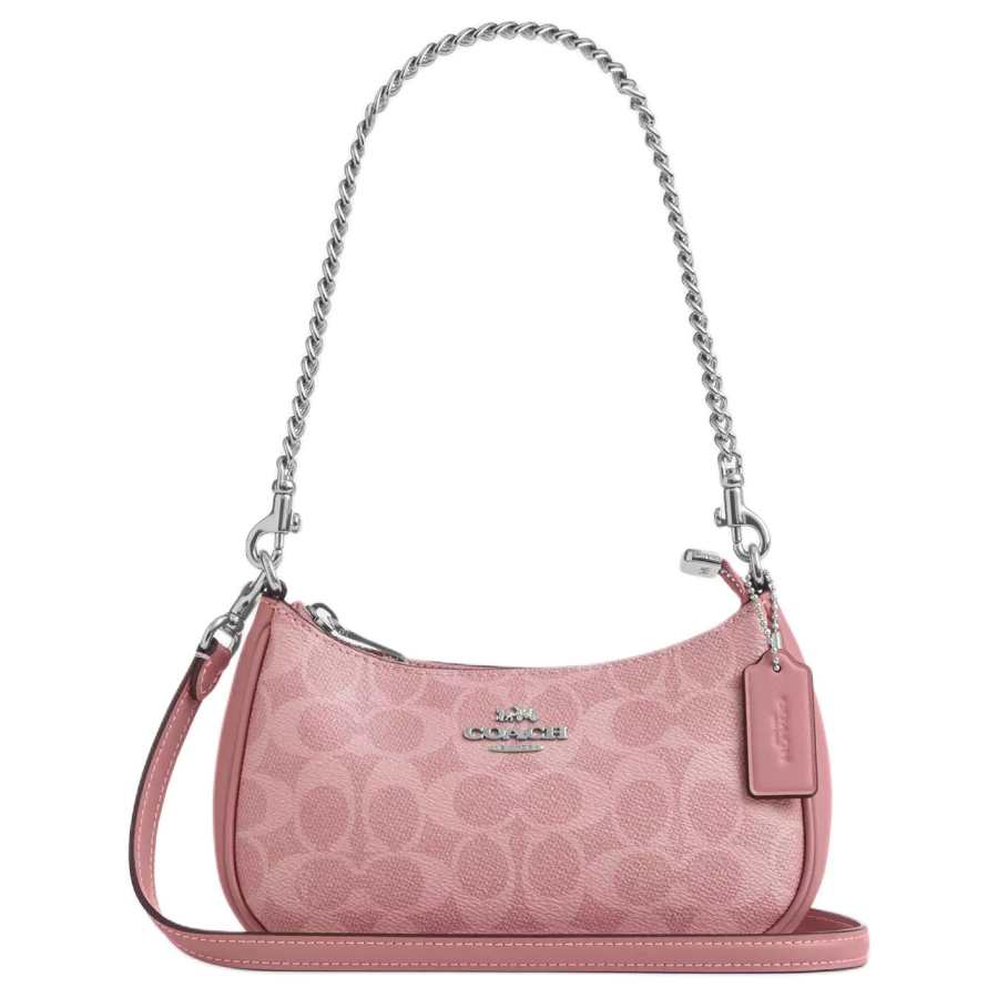 COACH Teri Coated Canvas Crossbody Bag, Shoulder Bag Mini Women's Pink