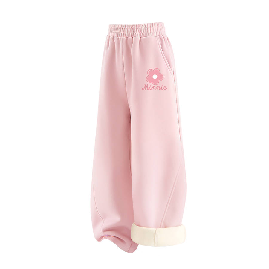Disney Knitted Sweatpants Kids' Thickened And Fleece Lined Scimitar Sweatpants Winter Thermal Stylish