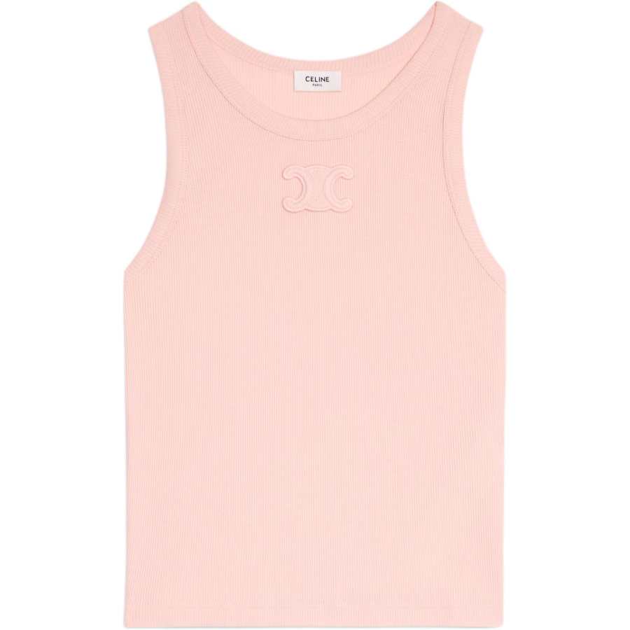 CELINE Tank Tops Women's Pink Crew Neck Moderate Other
