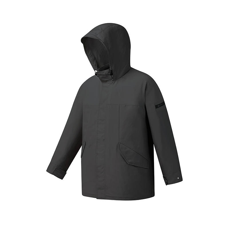FILA Down Jackets Men's Eyebrow Pencils Gray Hooded Moderate