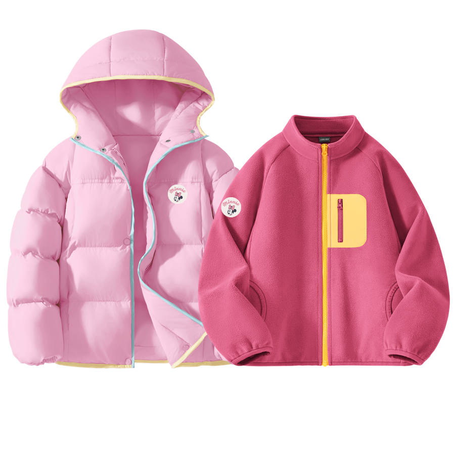 Disney Kids Padded Jackets Stand Collar Thickened And Fleece Lined