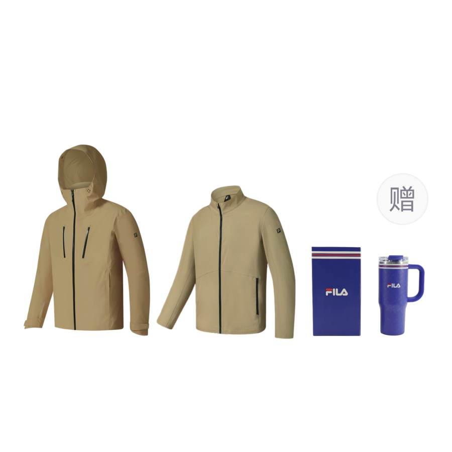 FILA Explorer Windbreaker Jacket Men's Earth Wheat Khaki