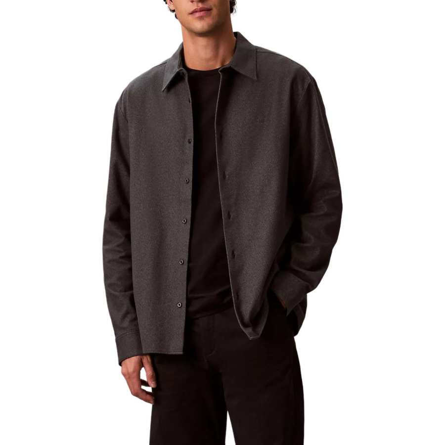 Calvin Klein Shirts Men's Black Pointed Collar Moderate
