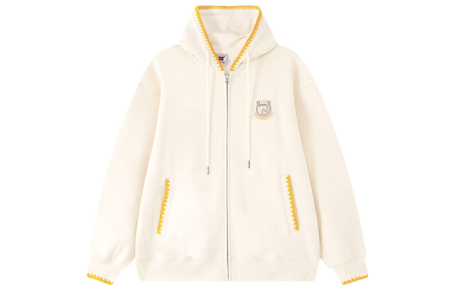 F426 Chinese Fashion Trend American Shell Overlock Embroidery Fleece Lined Couple Casual Suit Sweatshirt Jacket Unisex