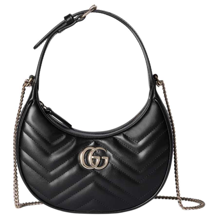 GUCCI GG Marmont Leather Handbag Small Women's Black