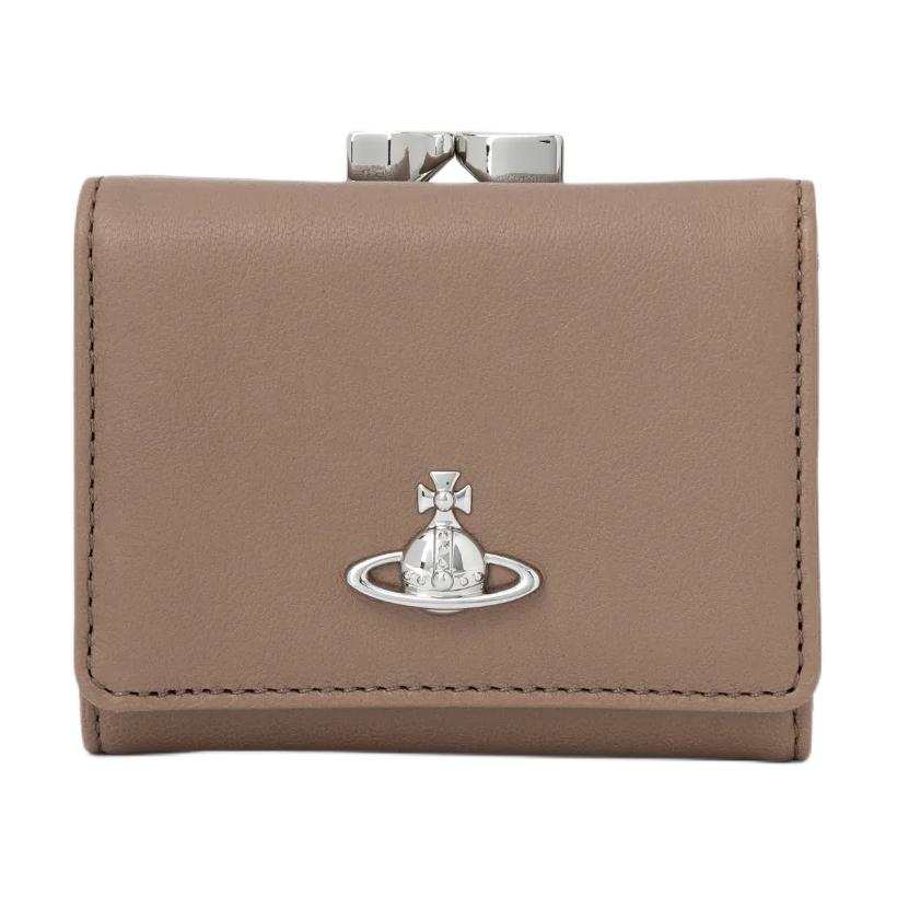 Vivienne Westwood Leather Sheepskin Wallet Unisex Beige