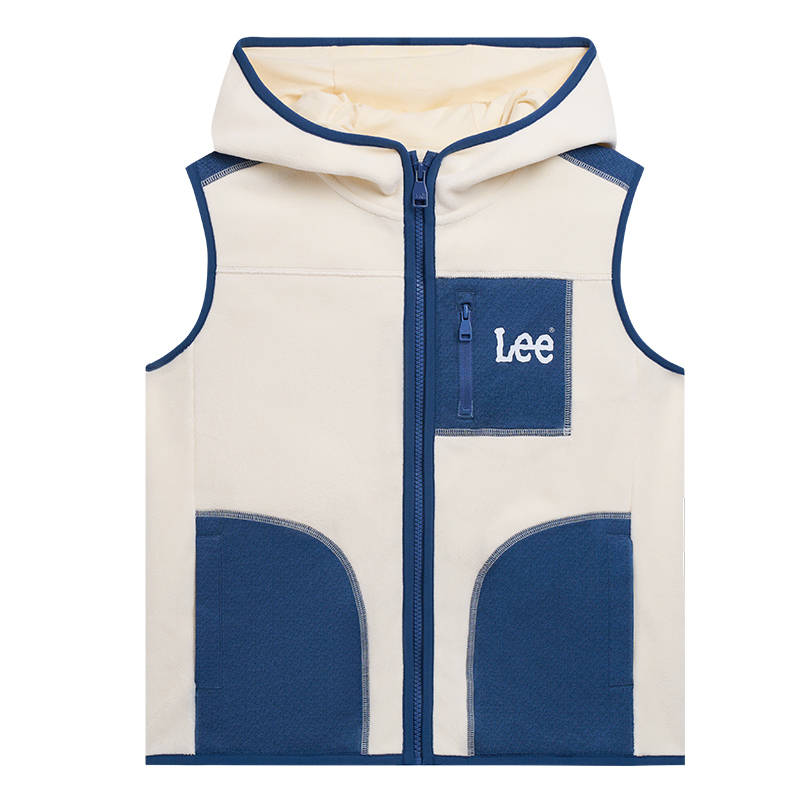 LEE KIDS Grade School Vests Hooded Thickened And Fleece Lined