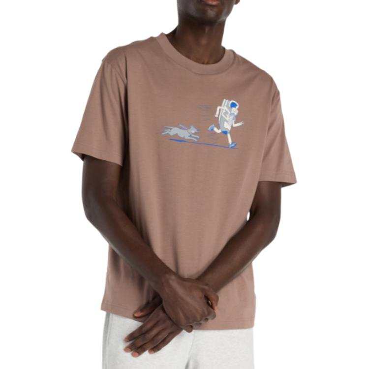 New Balance New Balance T Shirts Men's Rose Brown Crew Neck