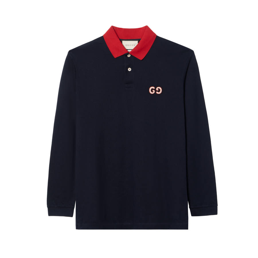 GUCCI FW22 Polo Shirt Men's Midnight Blue