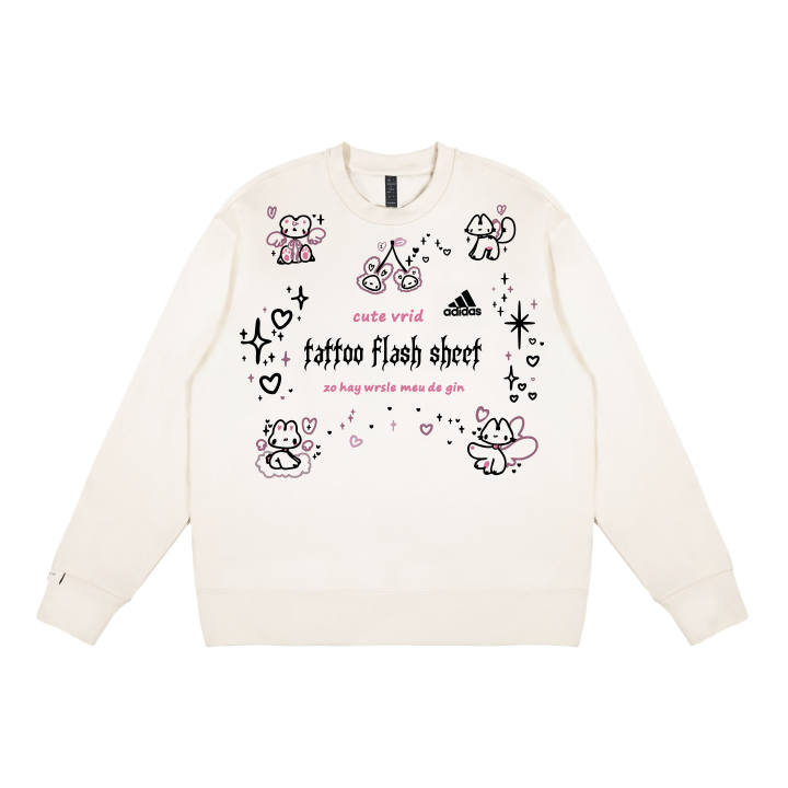 Adidas Adidas Sweatshirts Unisex White Crew Neck Thickened Regular