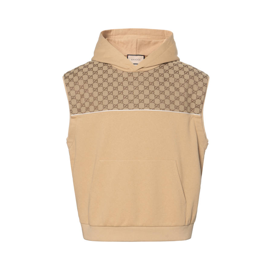 GUCCI Sweatshirts Men's Khaki Hooded Non Detachable Moderate