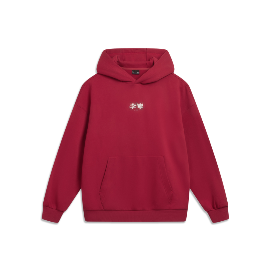 Li-Ning Li Ning Sports Fashion Collection Fleece Lined Thermal Sports Fashion Versatile Hooded Pullover Loose Fit Print Letter