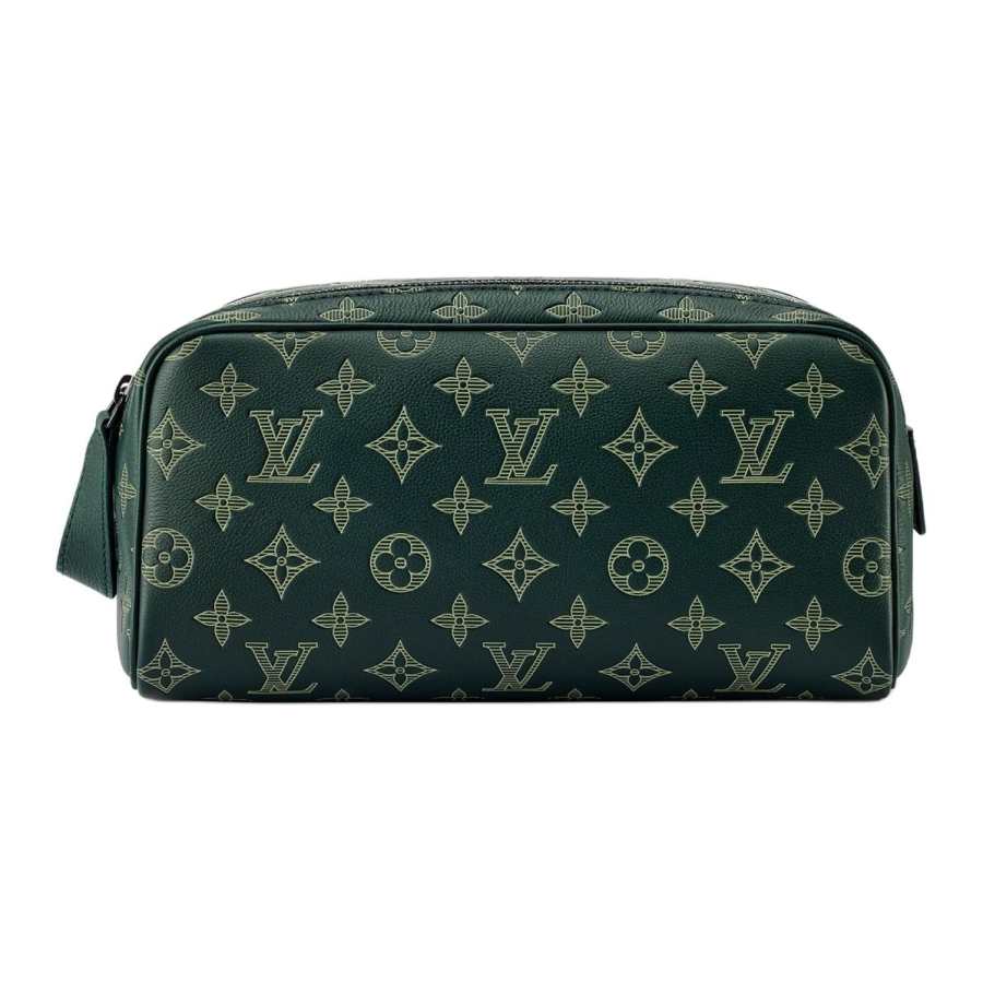 LOUIS VUITTON Dopp Kit Calfskin Toiletry Bag Men's Green