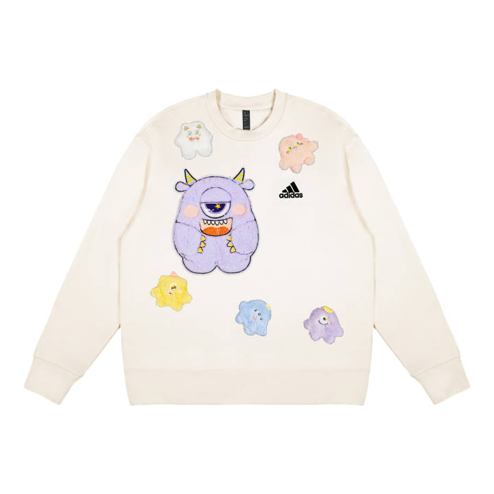 Adidas Adidas LABEL Sweatshirts Unisex White Crew Neck Thickened Regular