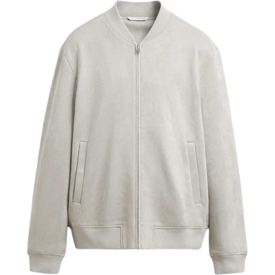 ZARA Jackets Men's Pearl Gray Baseball Collar Moderate Pilot