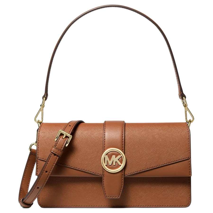 MICHAEL KORS Greenwich Cow Leather Shoulder Bag Medium Women's Brown