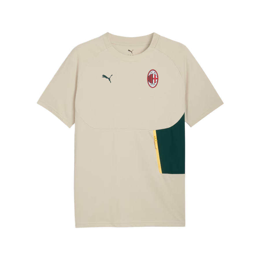 PUMA AC Milan T Shirts Men's Desert Dust Deep Peach Blossom Color Crew Neck