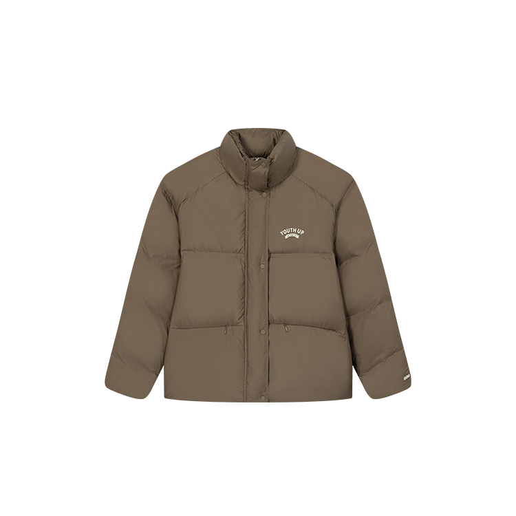 361° 361° Down Jackets Women's Nostalgic Brown Stand Collar Thickened Puffer Jacket
