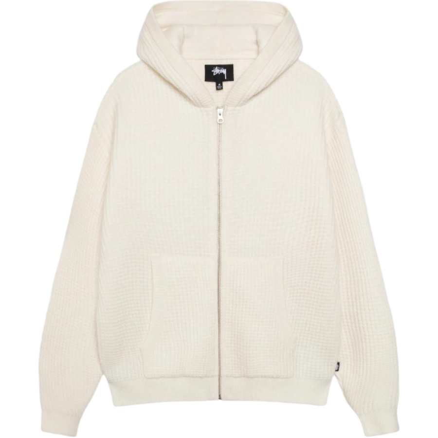 Stussy FW25 WAFFLE CASHMERE ZIP HOODIE Sweatshirt Unisex