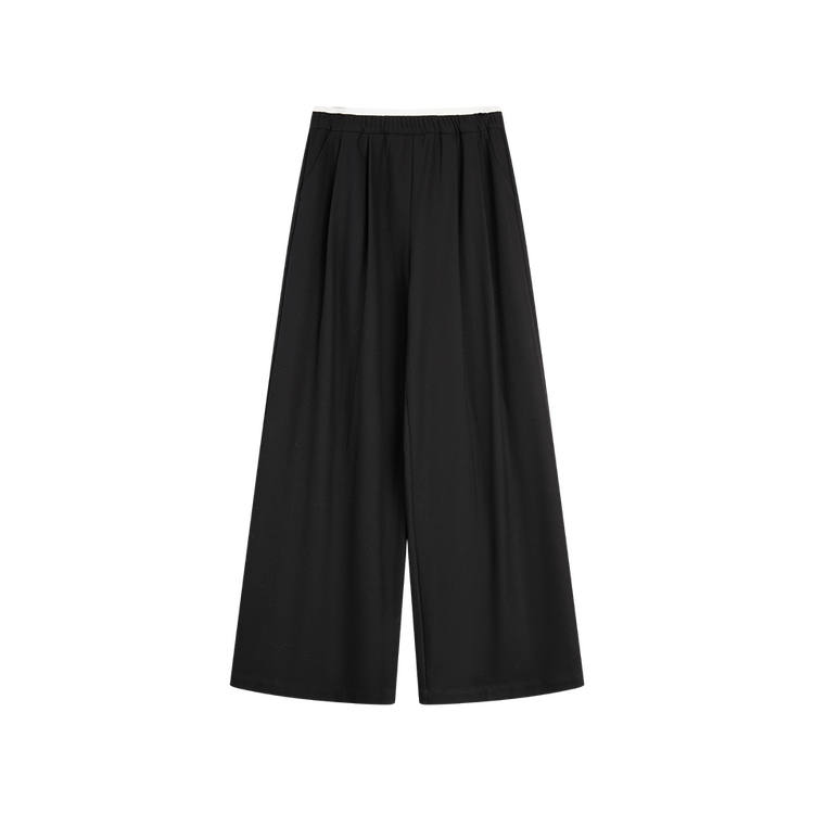 ELLE Casual Pants Women's Black Moderate Straight Fit Pants
