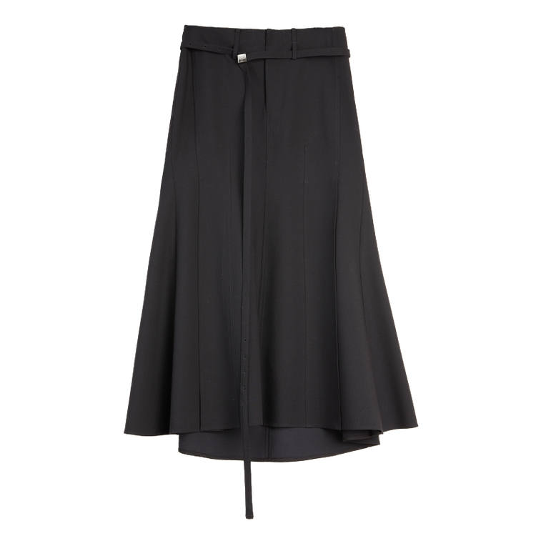 ELLE Casual Long Skirts Women's Black Moderate Mid Length A Line Skirt