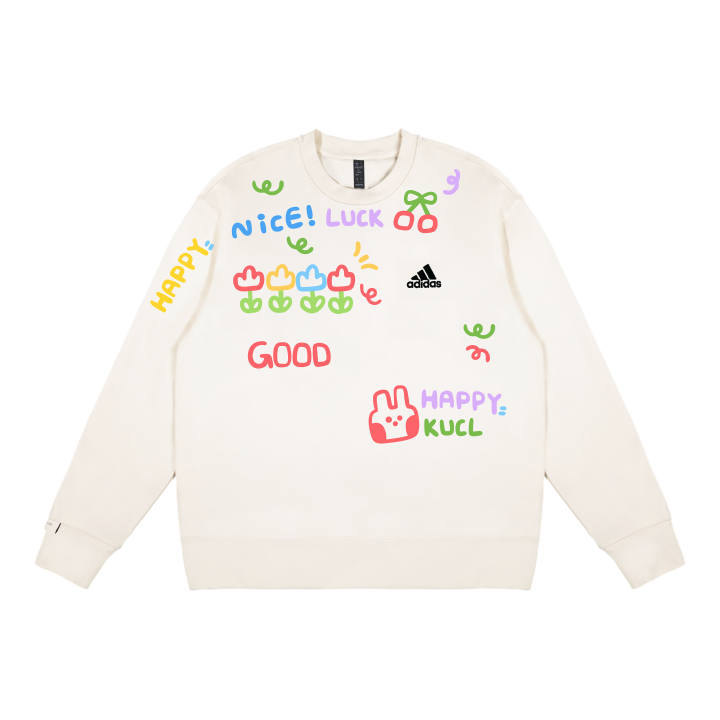 Adidas Adidas Sweatshirts Unisex White Crew Neck Moderate Regular