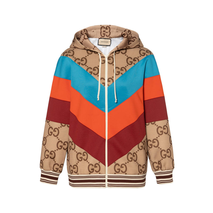GUCCI 【Previous Season】GG logo-print hooded jacket