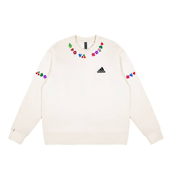 Adidas Adidas Sweatshirts Unisex White Crew Neck Moderate Regular