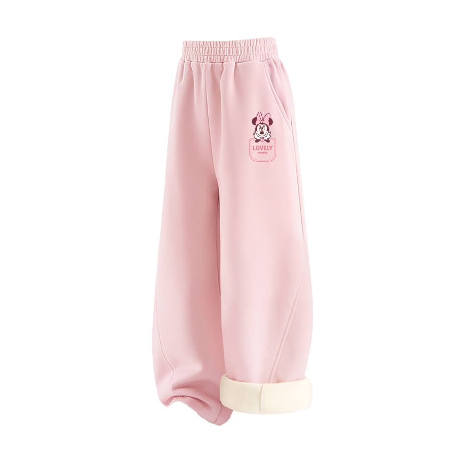 Disney Knitted Sweatpants Kids' Thickened And Fleece Lined Scimitar Sweatpants Winter Style