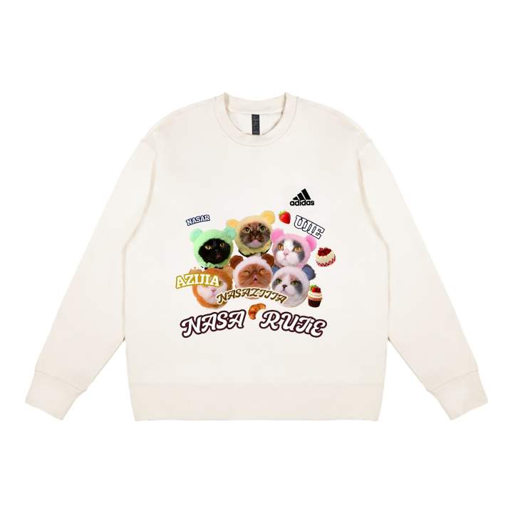 Adidas Adidas Sweatshirts Unisex White Crew Neck Thickened Regular