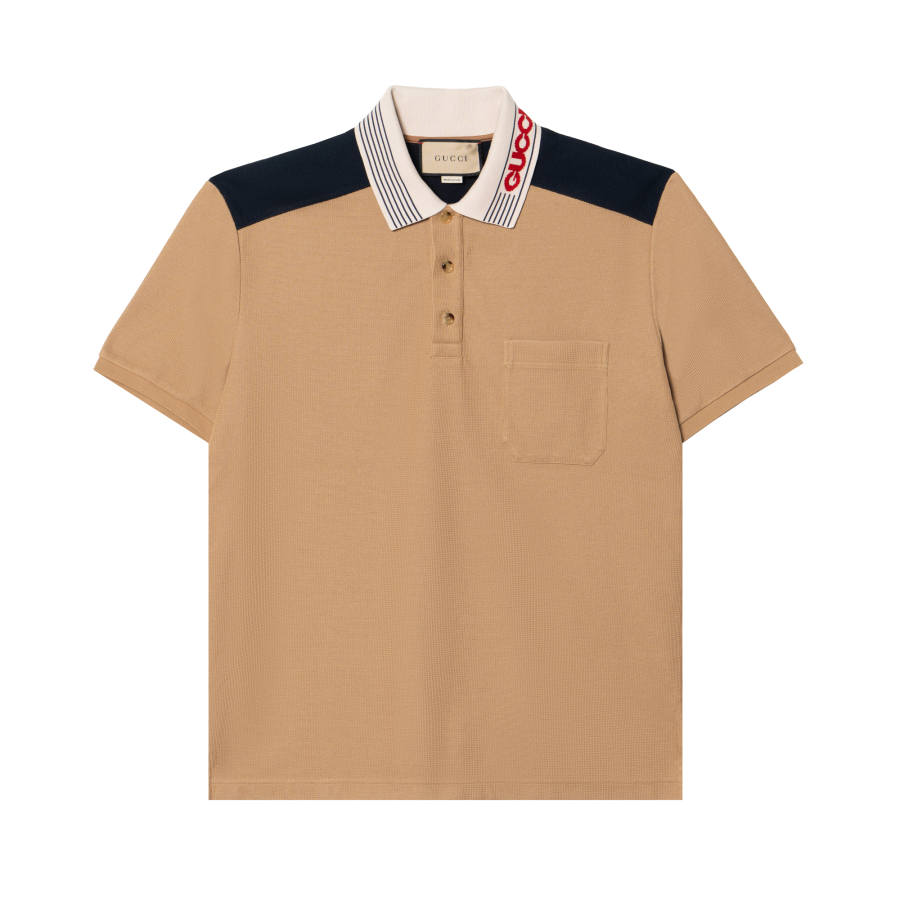 GUCCI 【Previous Season】knitted contrast-trim polo shirt