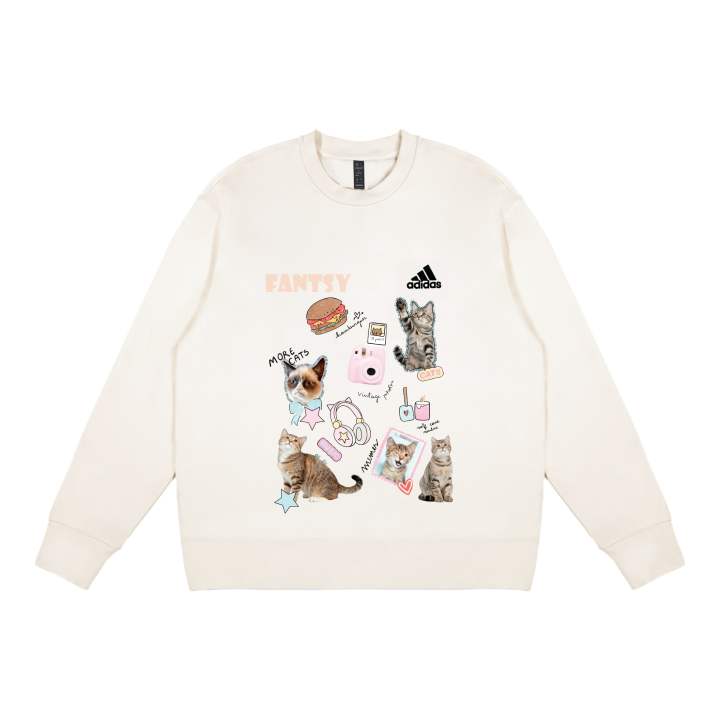 Adidas Adidas Sweatshirts Unisex White Crew Neck Thickened Regular