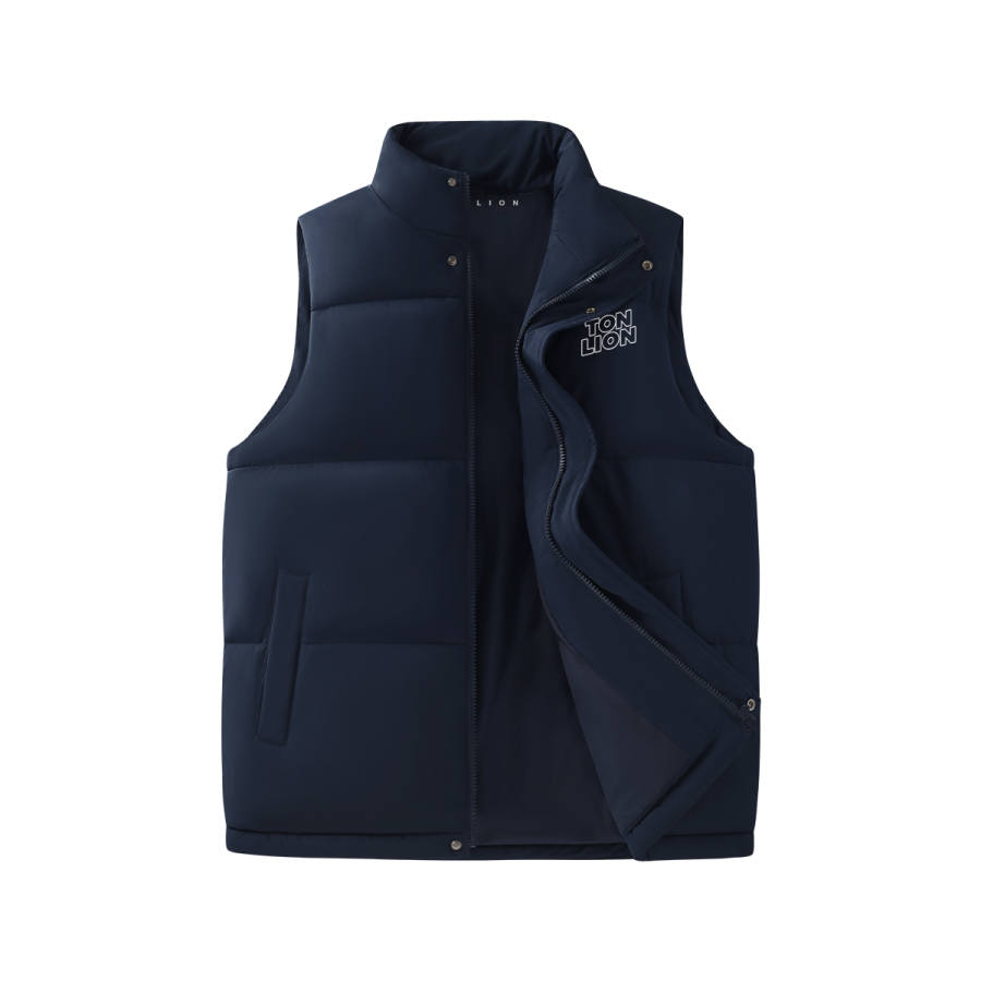 Tonlion Vests Unisex Stand Collar Moderate Straight Fit