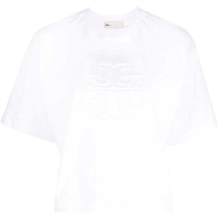 TORY BURCH 【Previous Season】embroidered-logo cotton T-shirt