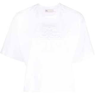 TORY BURCH 【Previous Season】embroidered-logo cotton T-shirt