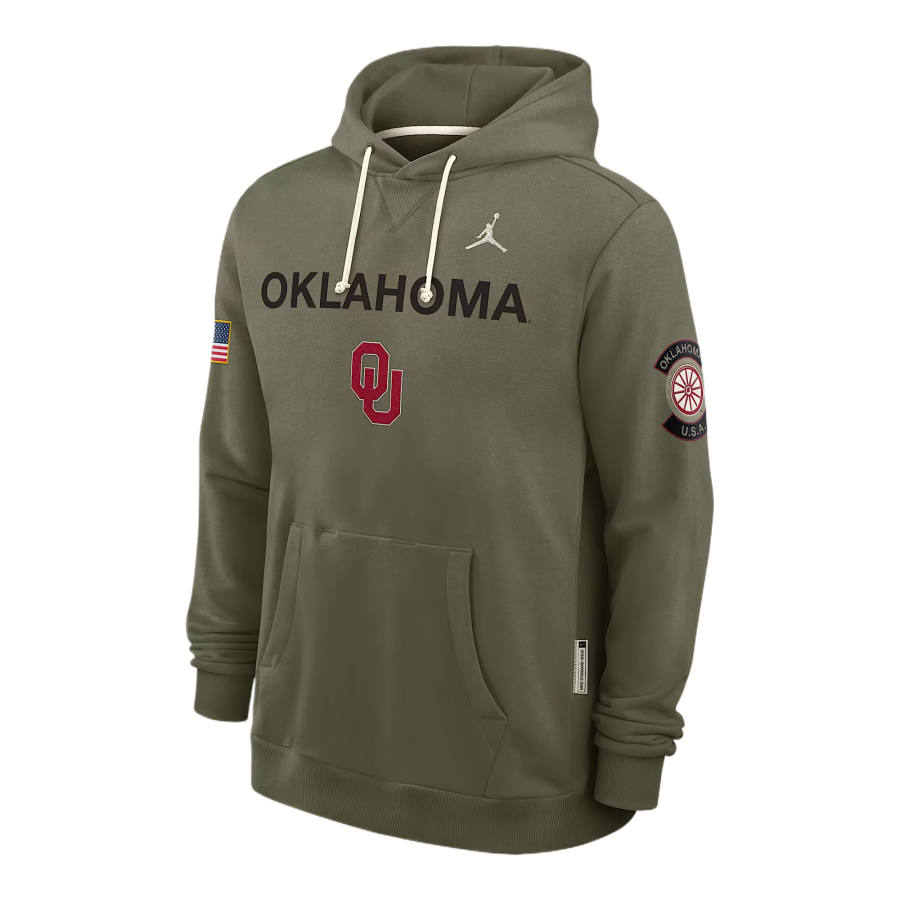 Jordan Jordan Oklahoma 2025 Military Appreciation Men's Jordan Brand Dri-FIT College Pullover Hoodie