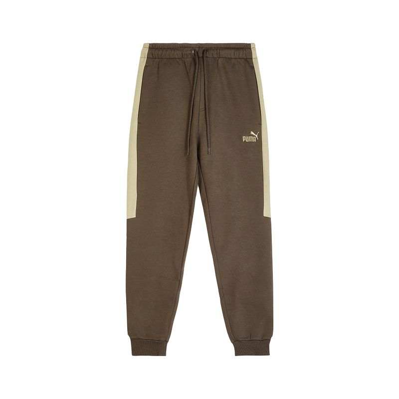 PUMA Knitted Sweatpants Men's Brown Moderate Cuffed Pants