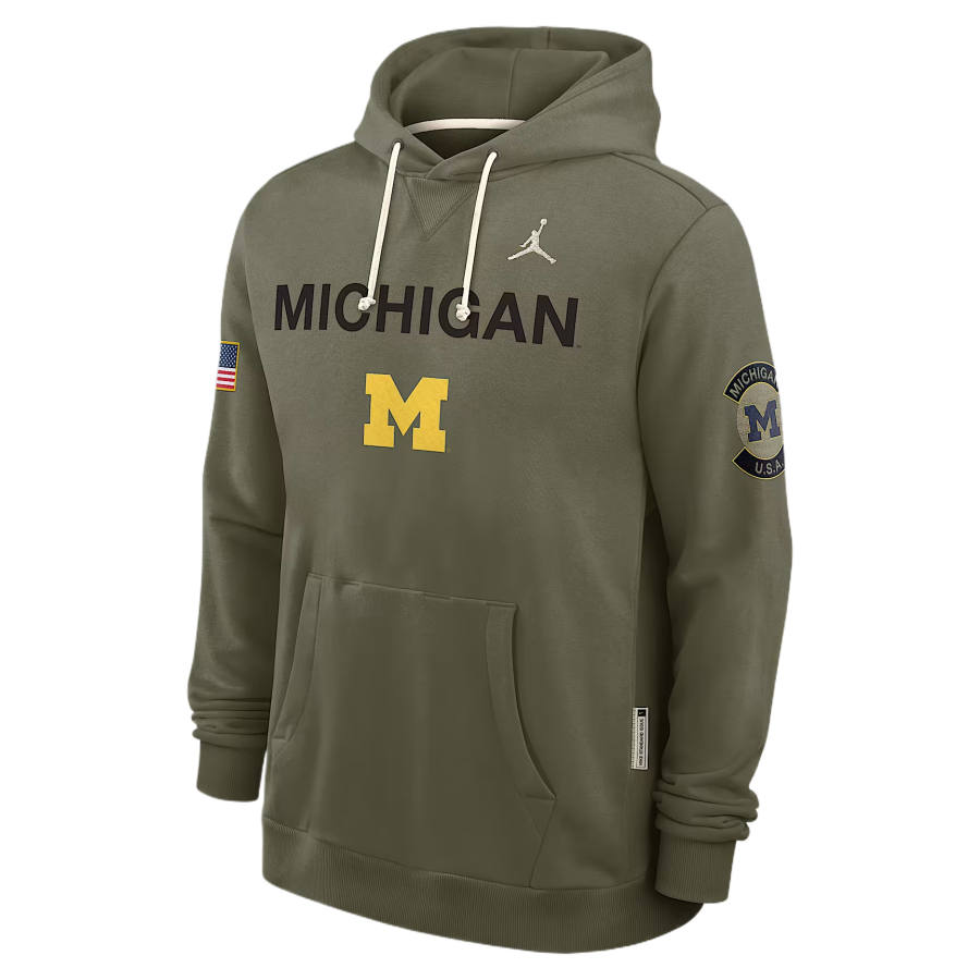 Jordan Jordan Michigan 2025 Military Appreciation Men's Jordan Brand Dri-FIT College Pullover Hoodie