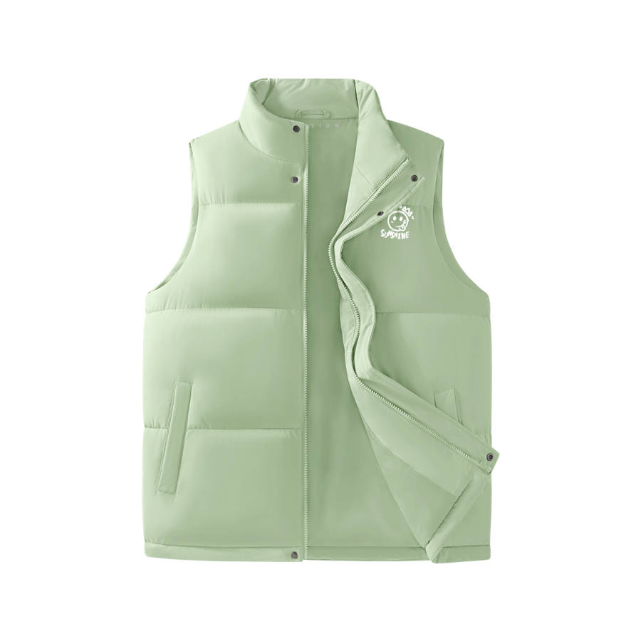 Tonlion Vests Unisex Stand Collar Moderate Straight Fit