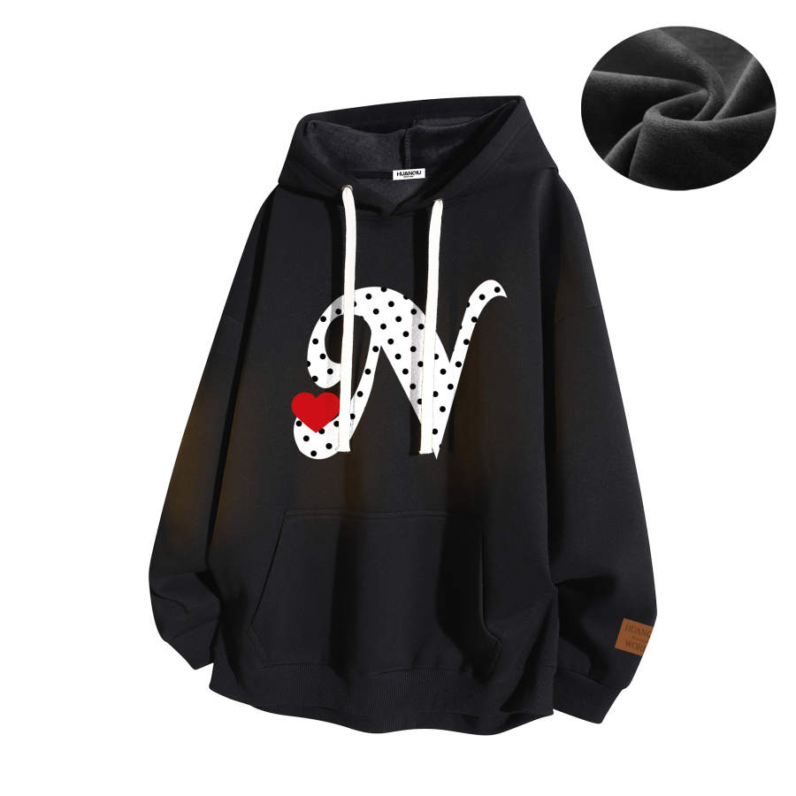 HUANQIU Sweatshirts Unisex Hooded Thickened Heavyweight
