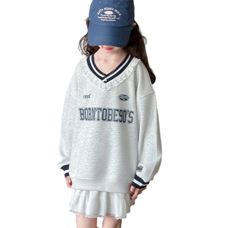 Lanza Casual Sweatshirt Spring Fall Gray Teenagers