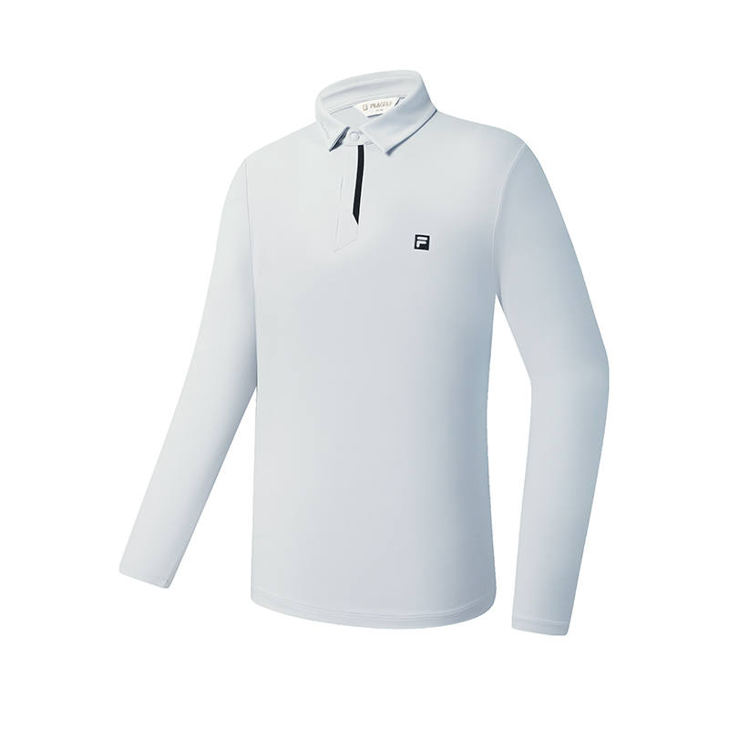 FILA Golf Polo Shirt Men's Satin Gray Blue