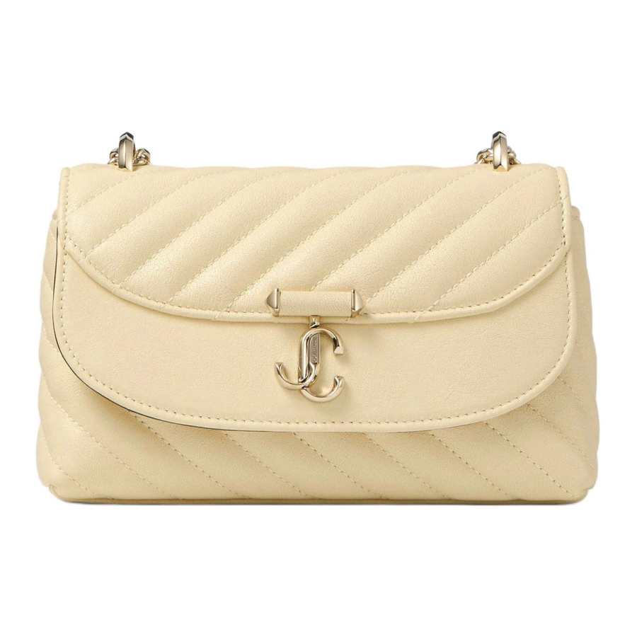 Jimmy Choo Quilted Motorcycle Leather Crossbody Bag, Shoulder Bag Small Women's Yellow
