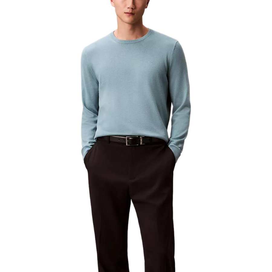 Calvin Klein Sweaters Men's Blue Crew Neck Moderate