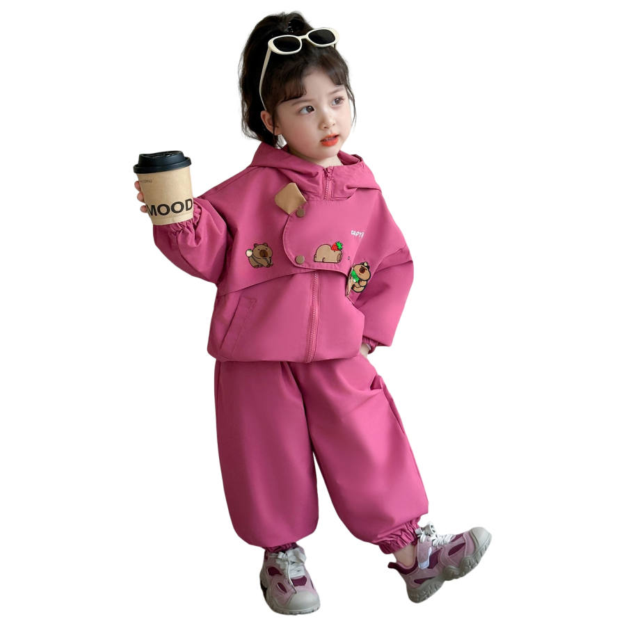 Lanza Casual Sportswear Spring Fall Rose Red Children Aged 3 7 Years Old