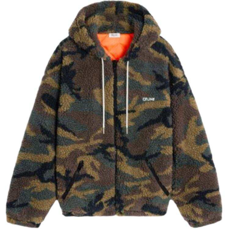 Celine camouflage-print zip-up fleece hoodie