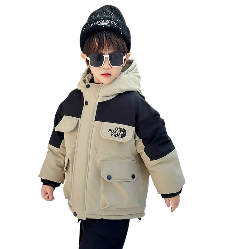 Lanza Casual Padded Jacket Winter Fleece Lined Thickened Fashion Patchwork Padded Jacket Children Aged 3 7 Years Old