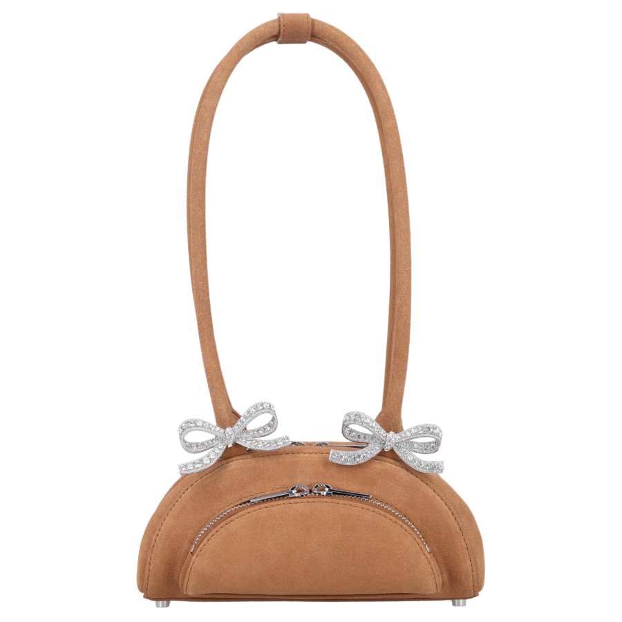 Self-portrait Self portrait Calf Suede Shoulder Bag Regular Women's Camel Brown
