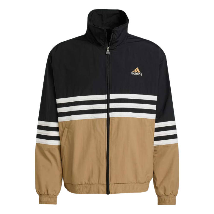 Adidas Adidas Track Jackets Men's Khaki/Black Stand Collar Moderate Other